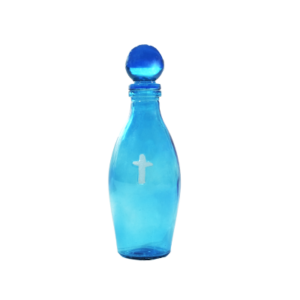 Holy Water Blue Glass Bottle